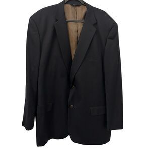 Joseph & Feiss Gold Men's Size 52L Premium Black Suit Blazer Jacket 100% Wool